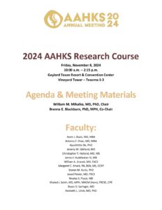 2024 AAHKS Research Course Agenda FINAL